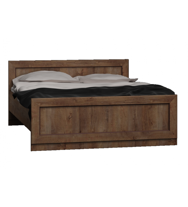 Brązowe łóżko (160x200 cm) w stylu klasycznym Tadeusz T-20
