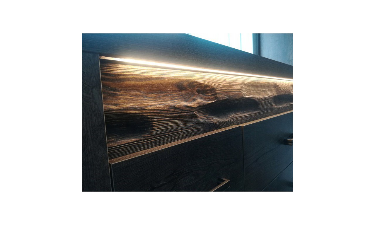 Łóżko (160x200 cm) z ryflowanymi elementami drewna sosnowego Indianapolis I-19