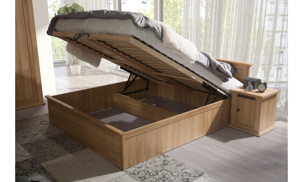 Łóżko (140x200 cm) w stylu rustykalnym Mezo MZ-20