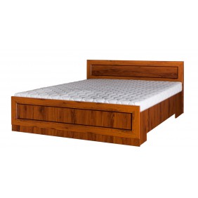 Brązowe łóżko (140x200 cm) w stylu klasycznym Tytan