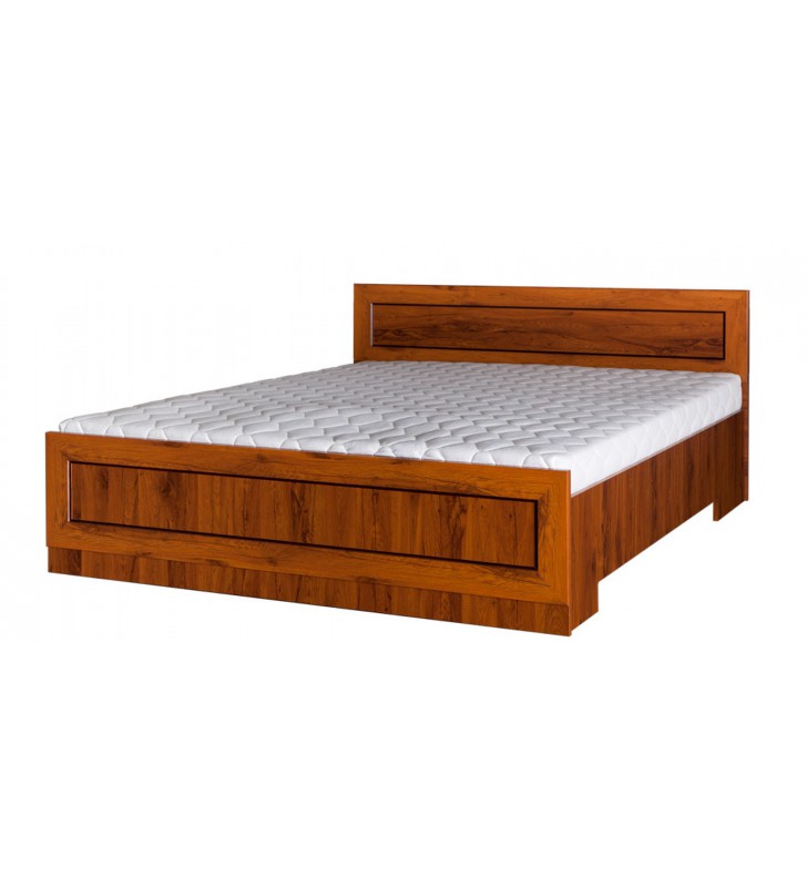 Brązowe łóżko (140x200 cm) w stylu klasycznym Tytan