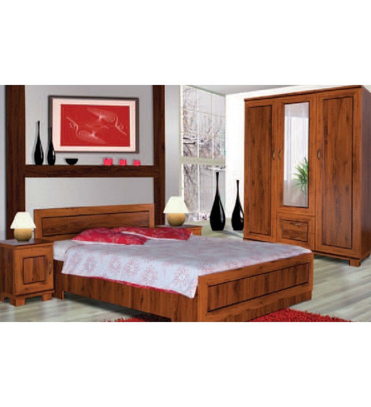 Brązowe łóżko (160x200 cm) w stylu klasycznym Tytan