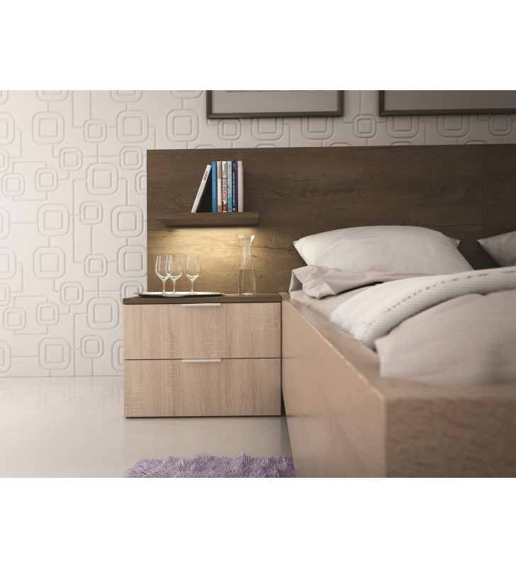 Łóżko (160x200 cm) z szafkami nocnymi w stylu nowoczesnym Carmen