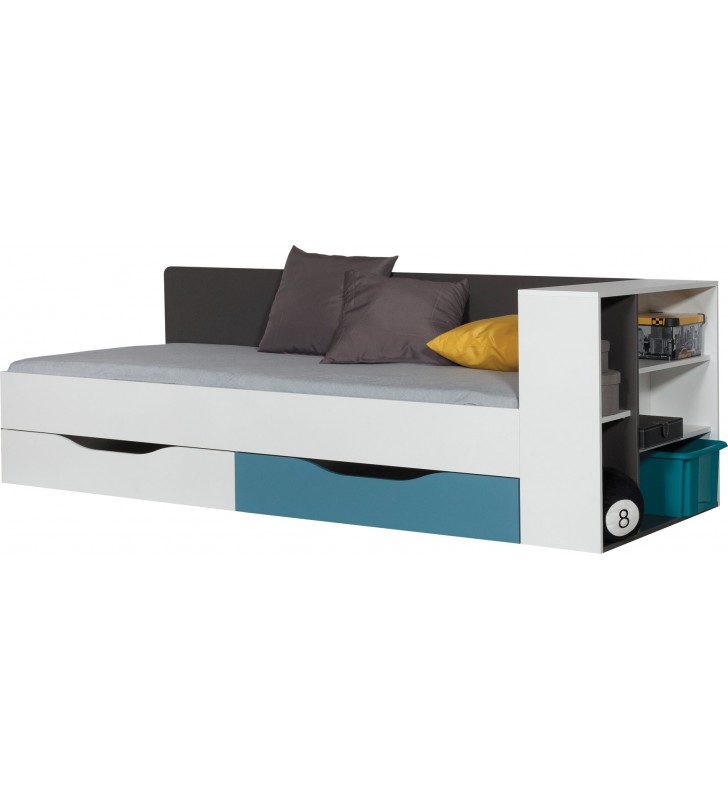 Łóżko (90x200 cm) z dostawką w stylu nowoczesnym do pokoju młodzieżowego Tablo 12a+b