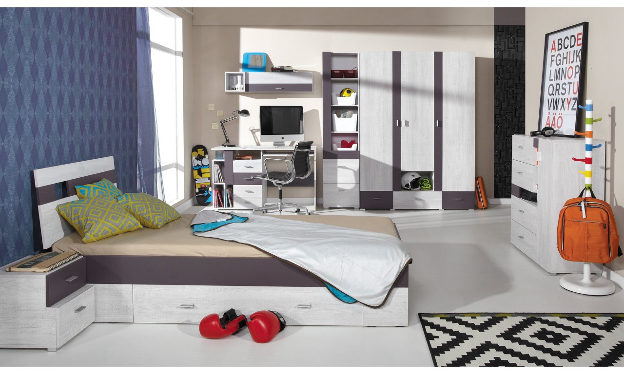 Łóżko (120x200 cm) w stylu nowoczesnym do pokoju młodzieżowego NEXT 18