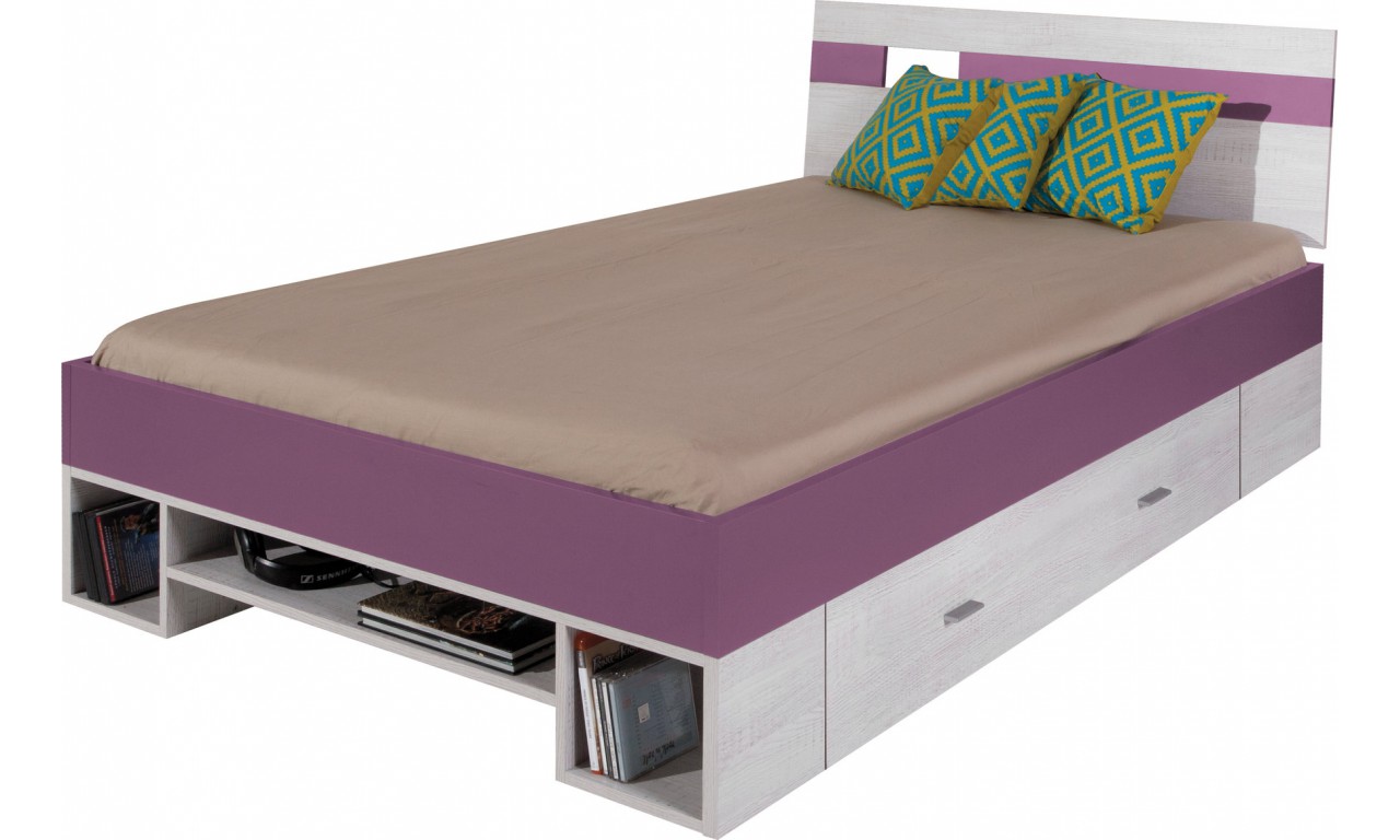 Łóżko (120x200 cm) w stylu nowoczesnym do pokoju młodzieżowego NEXT 18