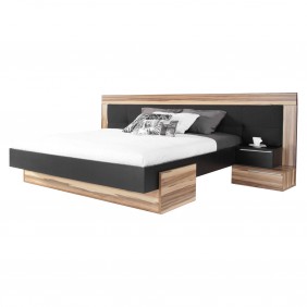 Białe lub czarne łóżko (160x200 cm) w stylu nowoczesnym MORENA