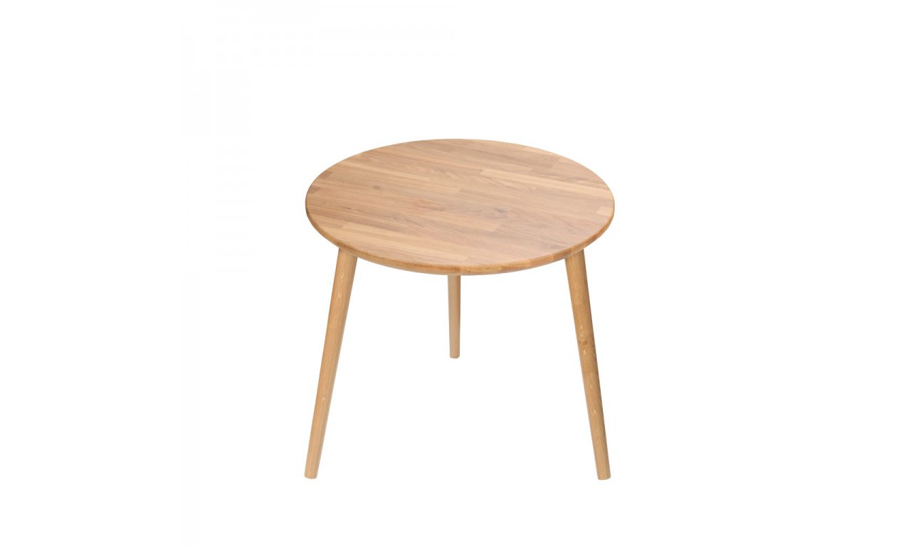 Dębowy stolik o średnicy 60 cm wys. 54 cm Modern Oak