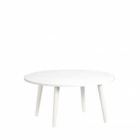Biały stolik ze sklejki o średnicy 70 cm i wys. 34-54 cm Crystal White