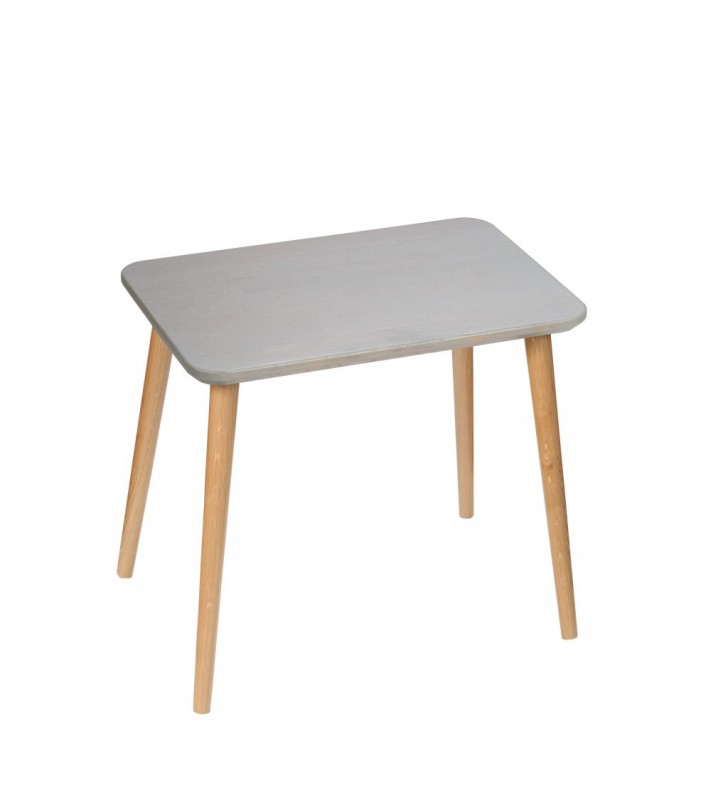 Dębowy, prostokątny stolik (40x60 cm) wys. 54 cm Scandi Gray