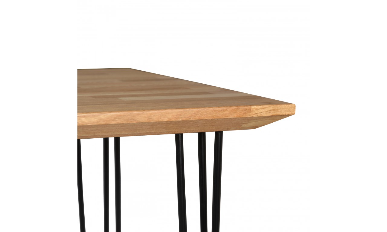 Stół dębowy ze stalowymi nóżkami, 70x70 cm, wys. 75 cm Iron Oak