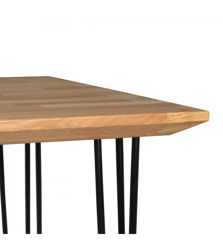 Stół dębowy ze stalowymi nóżkami, 70x70 cm, wys. 75 cm Iron Oak