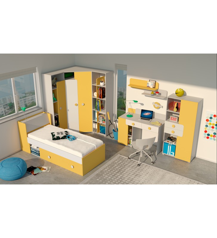 Łóżko do pokoju starszego dziecka w kilku propozycjach kolorystycznych YUKO Y13
