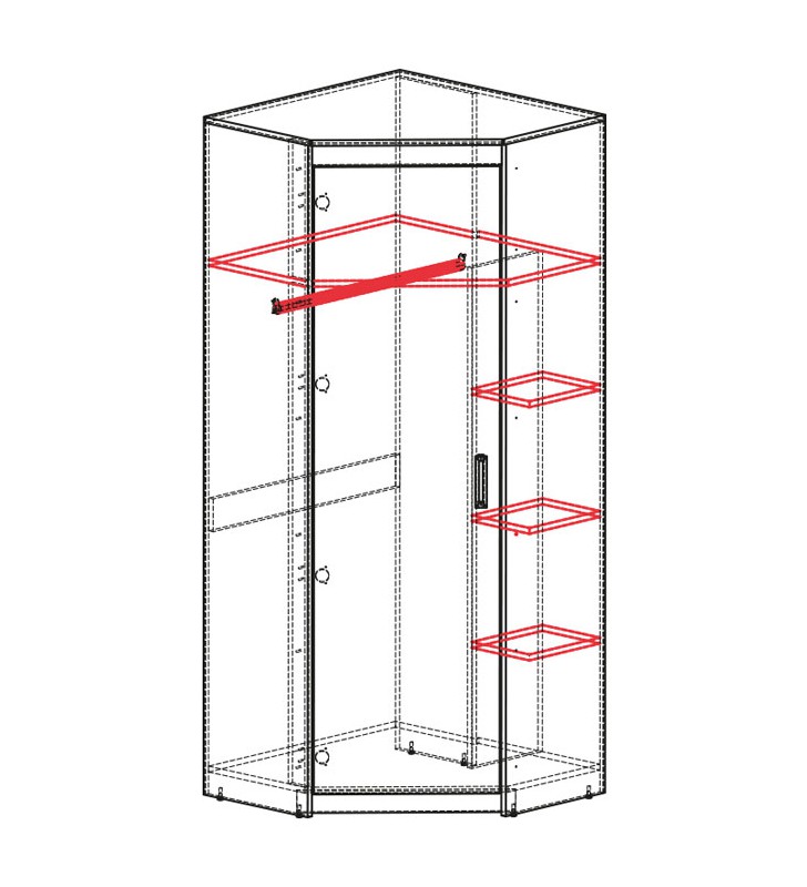 Szafa narożna do pokoju młodzieżowego ULTIMO U13