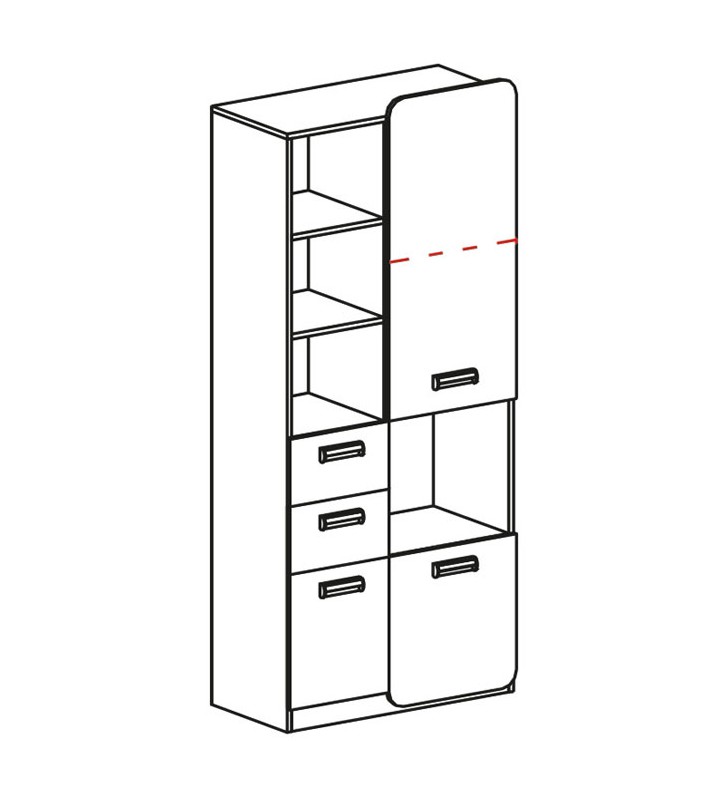 Regał półotwarty do pokoju starszego dziecka LORENTO L7