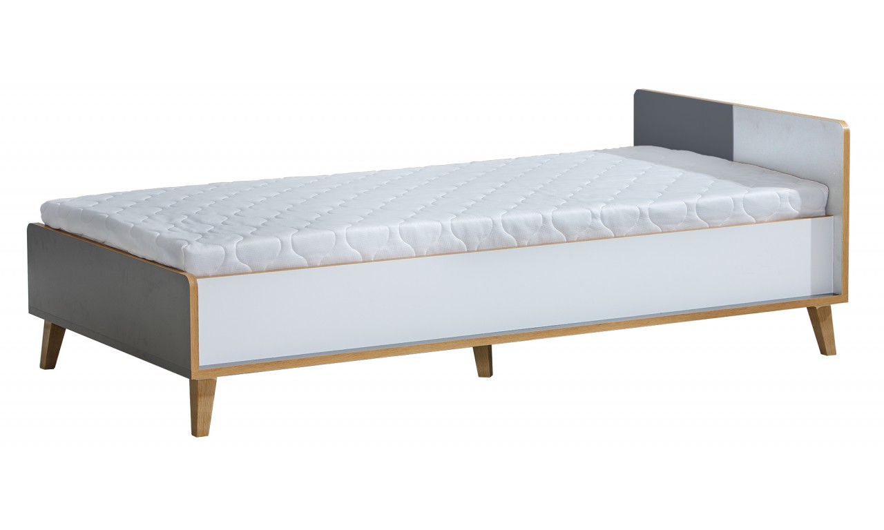 Łóżko pojedyncze w stylu retro i odważnej kolorystyce WERSO W10