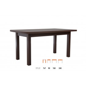Stół bukowy (90x160), rozkładany, dowolna kolorystyka, ST32