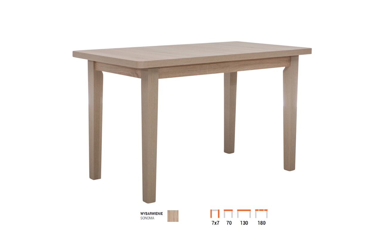 Stół bukowy (70x130), rozkładany, dowolna kolorystyka, ST21