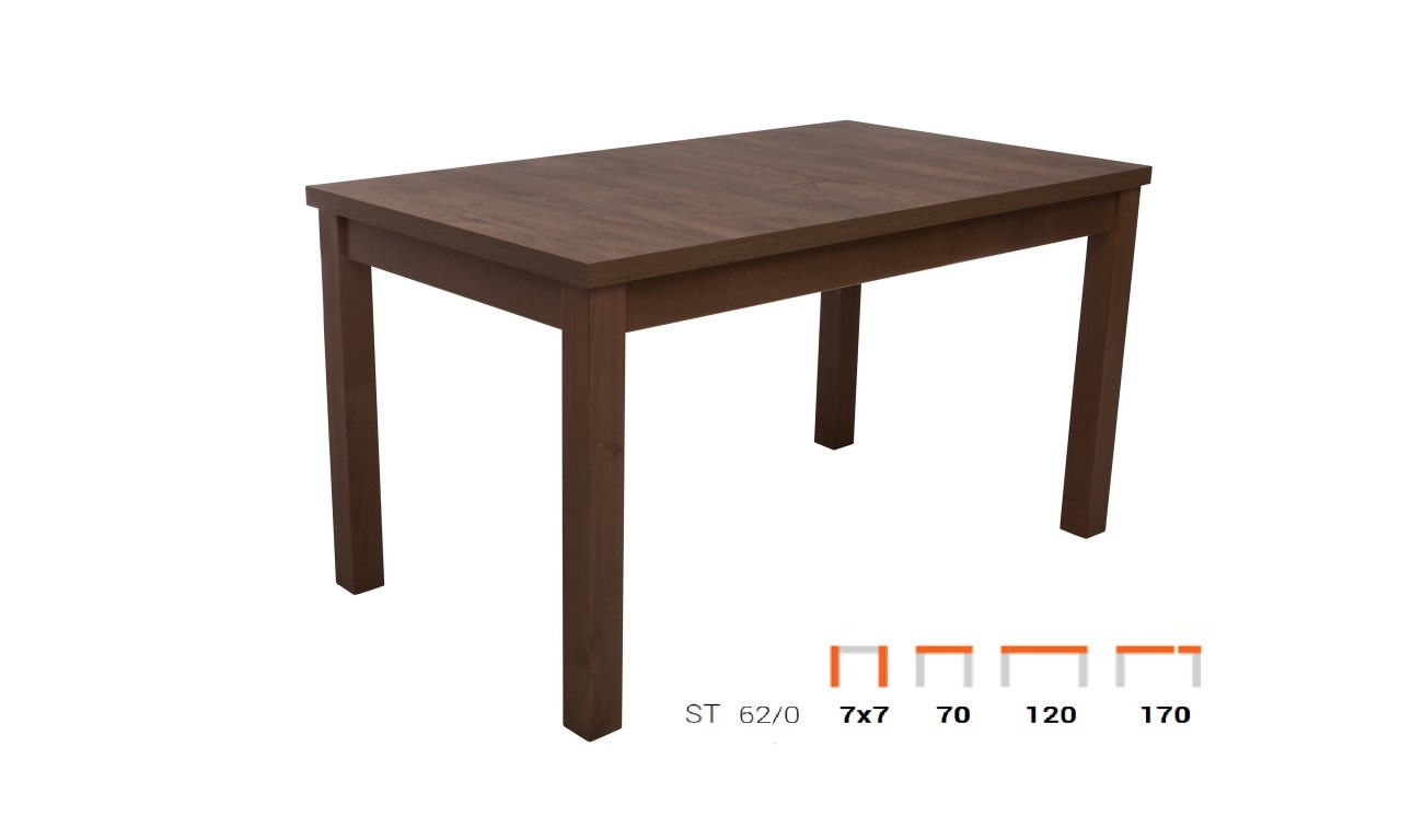 Stół bukowy (70x120), rozkładany, dowolna kolorystyka, ST62/0
