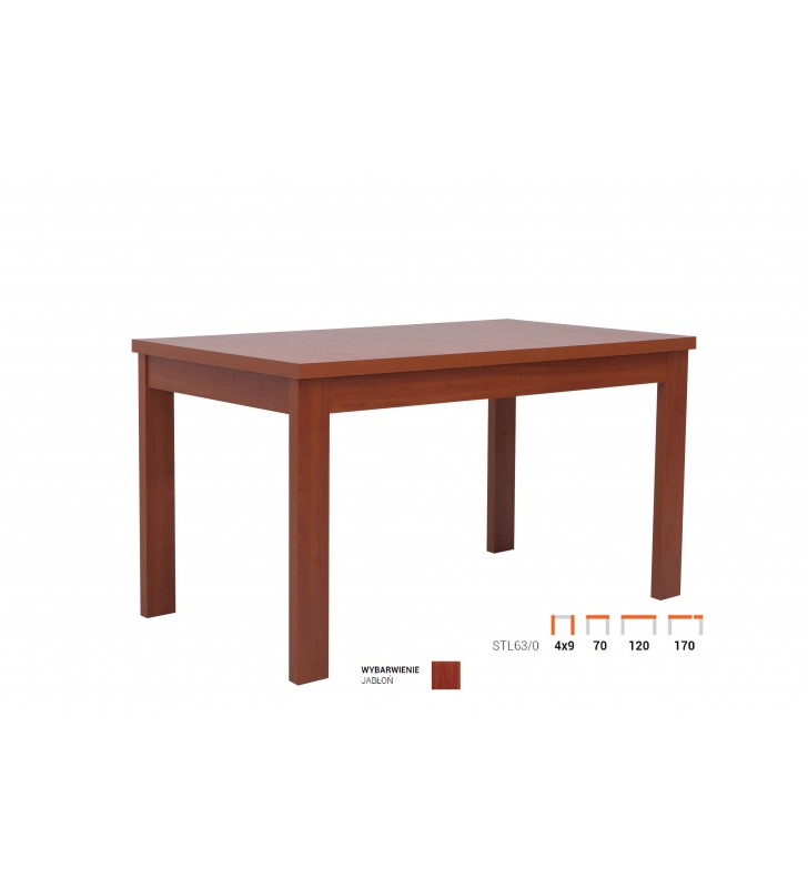 Stół bukowy (70x120), rozkładany, dowolna kolorystyka, ST63/0