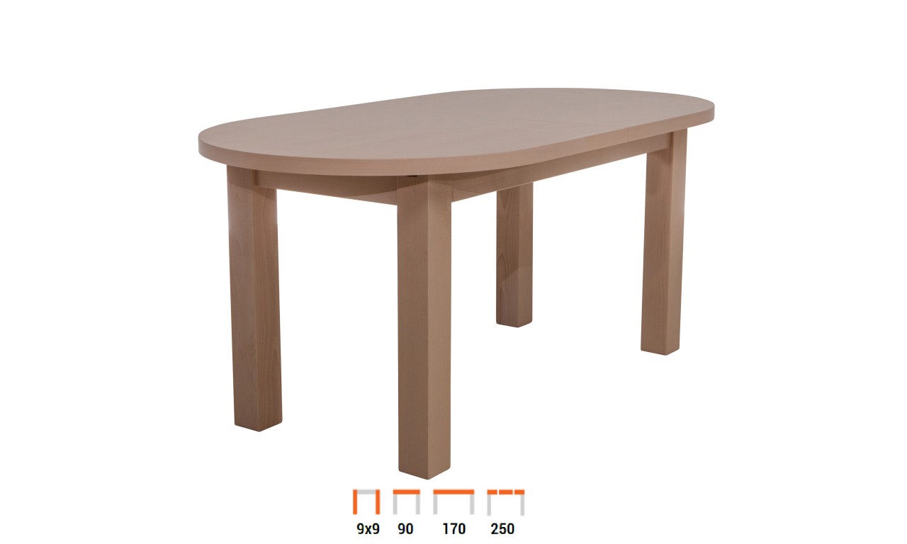 Stół bukowy (90x170), rozkładany, dowolna kolorystyka, ST5