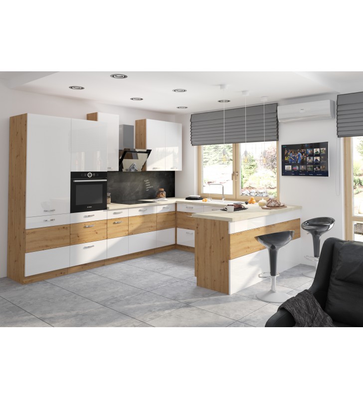 Szafka pod kuchenkę ARTISAN biały połysk 60 D GAZ BB