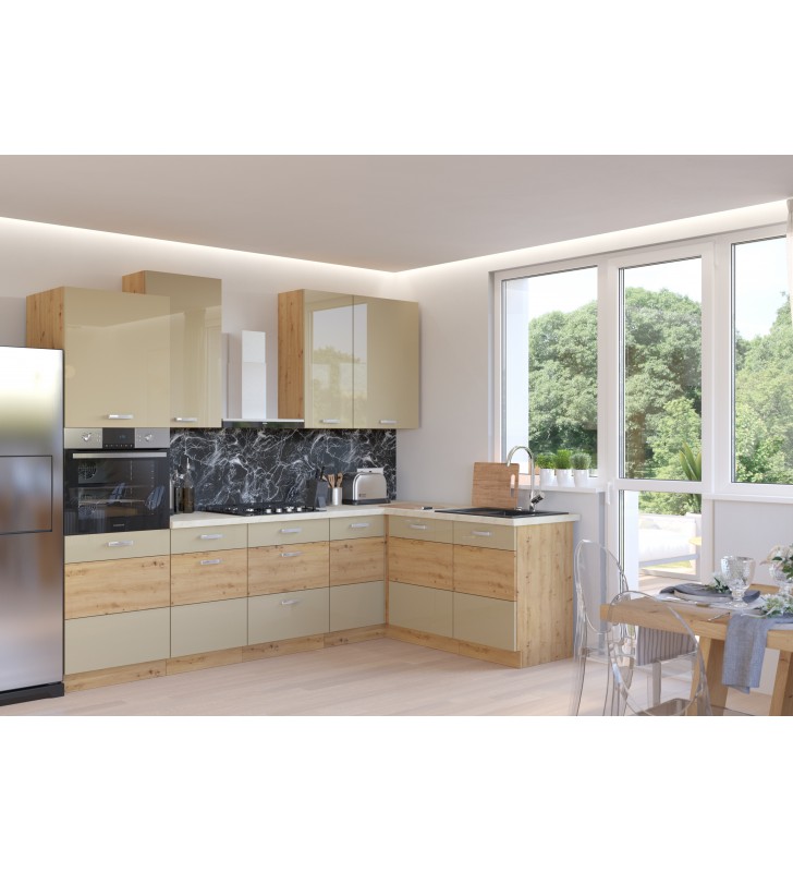 Szafka stojąca narożna ARTISAN cappucino połysk 89x89 DN 1F BB