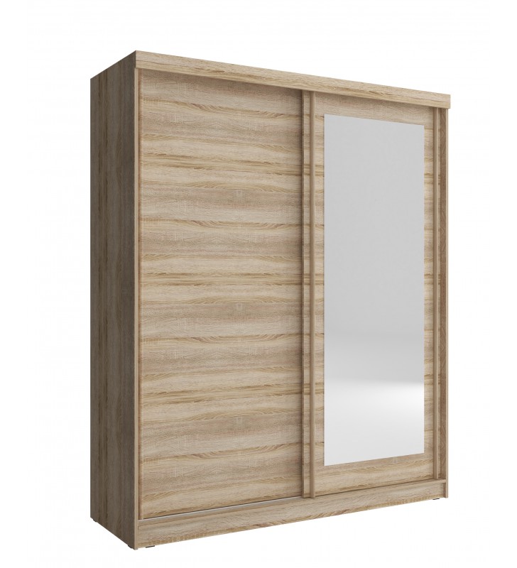 Jasnobrązowa szafa przesuwna z lustrem ALASKA 200