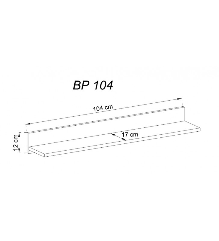 Brązowa półka wisząca BASIC BP104