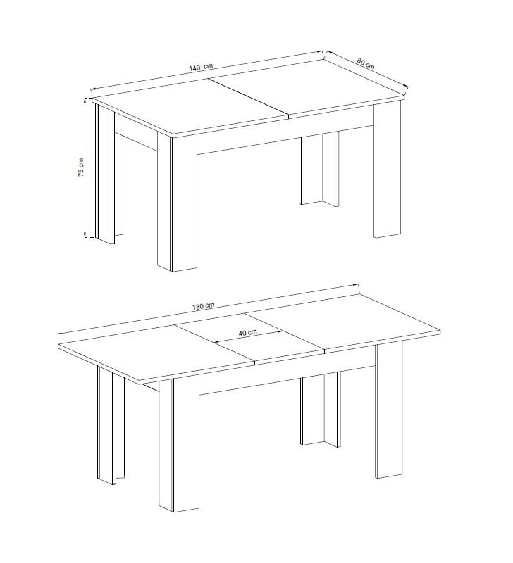 Rozkładany stół (140-180 cm) w stylu klasycznym w odcieniu brązu Sky L140