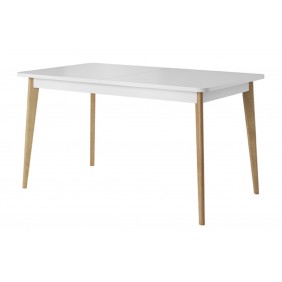 Biało-brązowy rozkładany stół (140-180 cm) w stylu skandynawskim PRIMO PST140