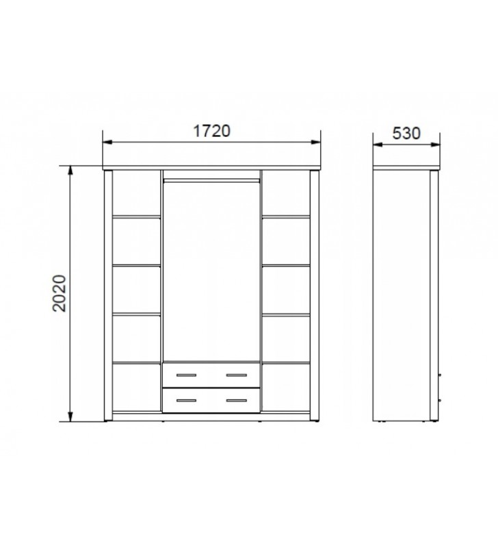 Szafa z lustrami Luxor 17L