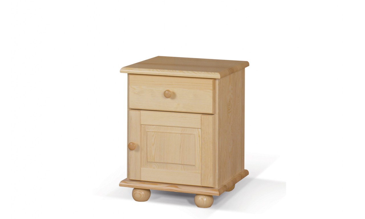 Klasyczny stolik nocny z drewna sosnowego OLIWIER należący do kolekcji CLASSIC