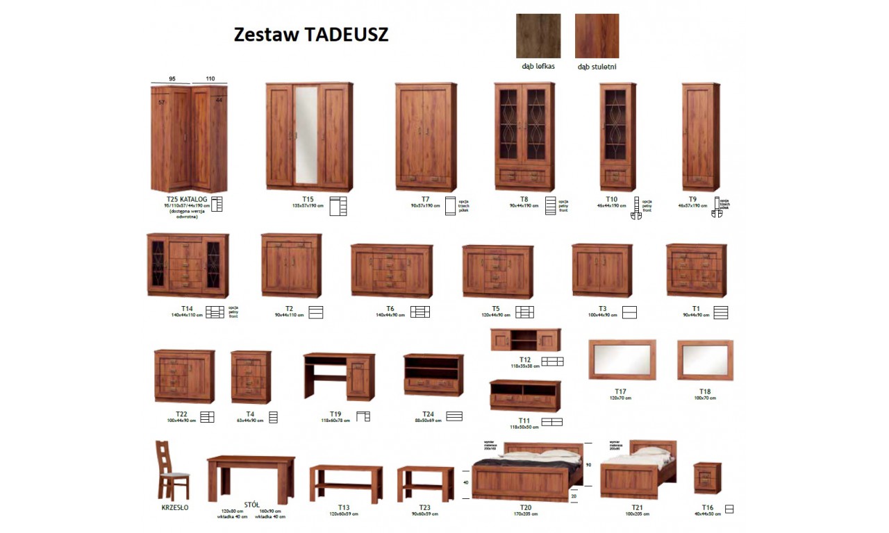 Brązowa szafa narożna w stylu klasycznym typu "L" Tadeusz T-25