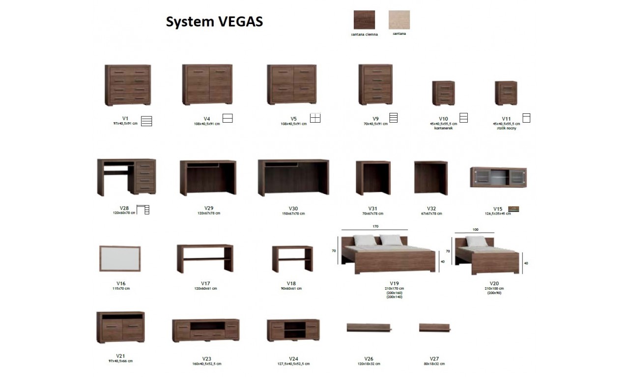 Szeroki stolik TV w stylu nowoczesnym Vegas V-23
