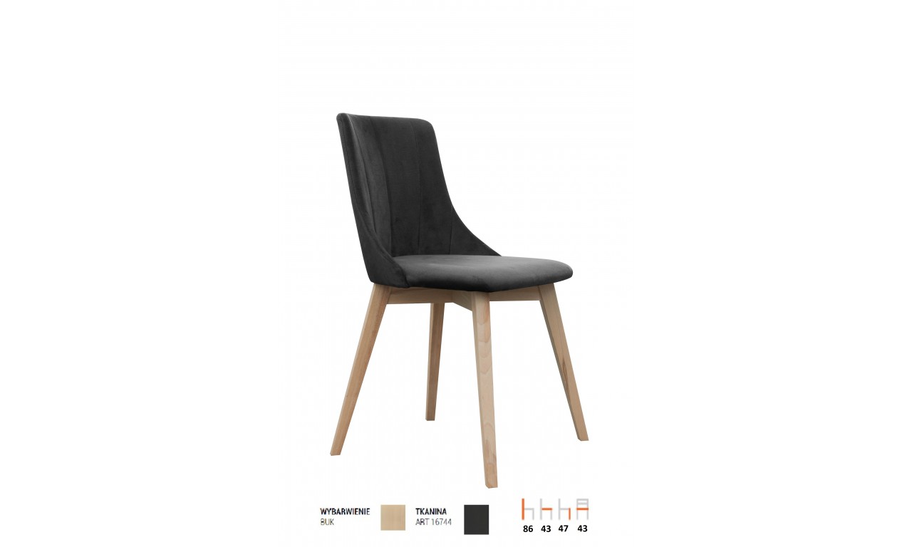 Krzesło bukowe, tapicerowane, KT61