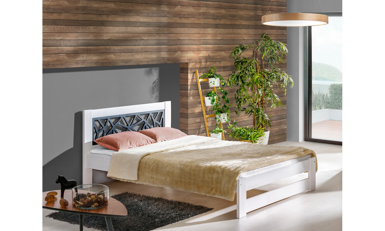 Łóżko (90x200) z drewna sosnowego Kosma