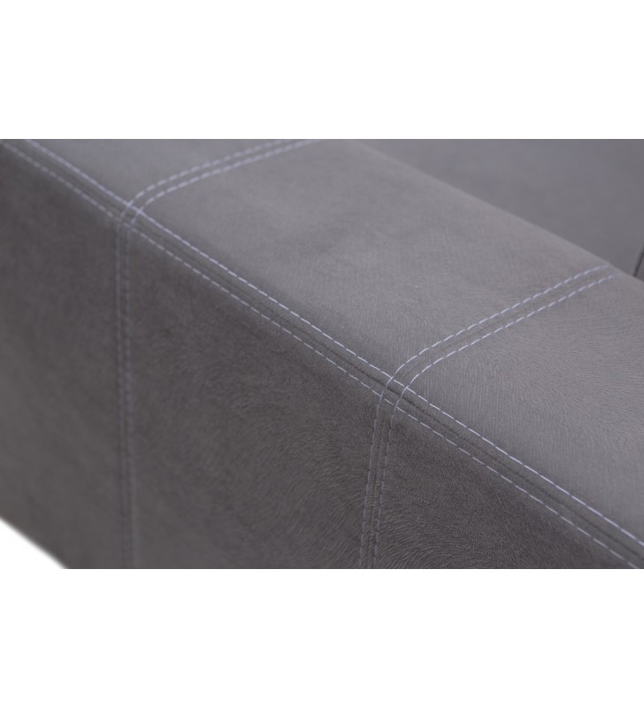 Brązowy narożnik z pufą, funkcją spania i pojemnikiem na pościel Mecenas