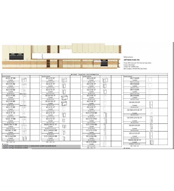 Szafka stojąca narożna ARTISAN krem połysk 89x89 DN 1F BB