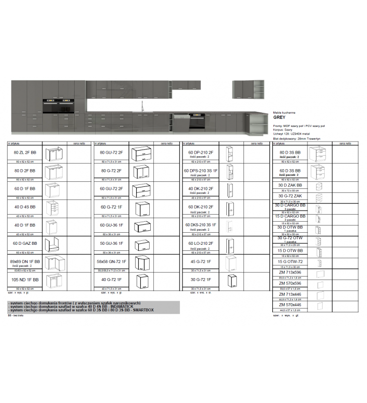 Szafka stojąca GREY 40 D 1F BB