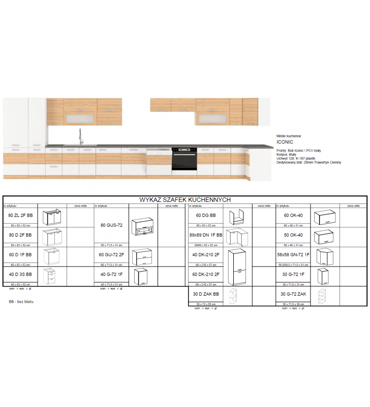 Zestaw mebli kuchennych ICONIC A