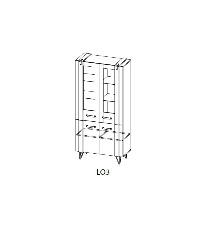 Witryna w stylu industrialnym Lofter LO3