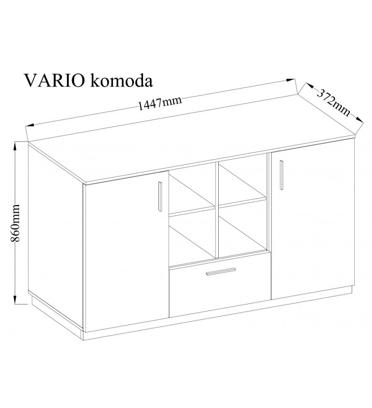 Biało-brązowy zestaw mebli VARIO