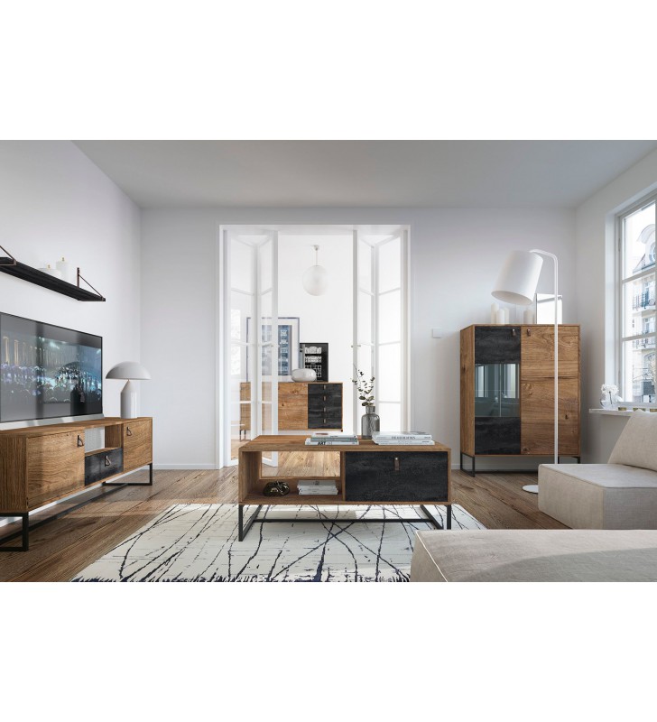 Witryna w stylu loftowym DARK DWT 93