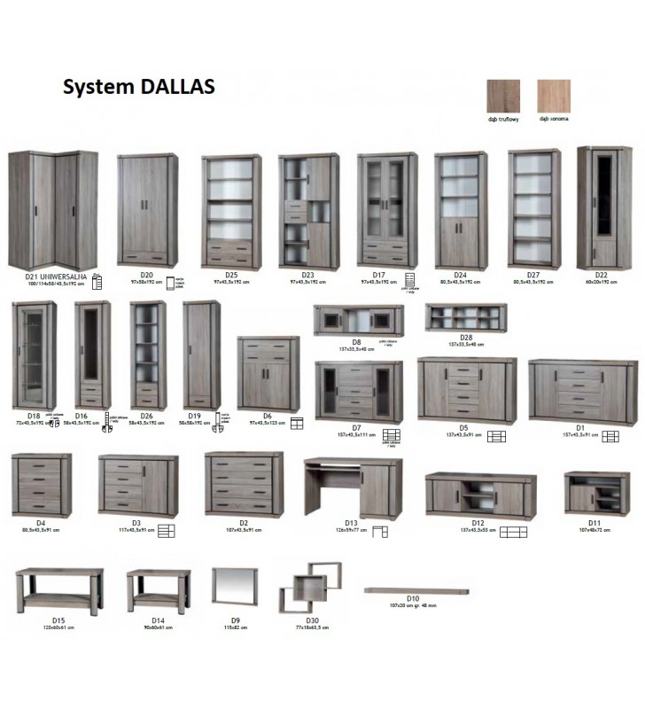 Szeroka komoda w stylu klasycznym Dallas D-1