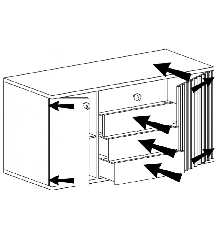Szeroka komoda w stylu nowoczesnym CALI C4