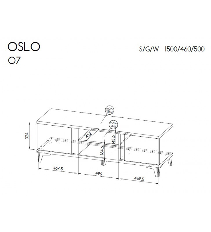 Zestaw biało-brązowych mebli do salonu Oslo A