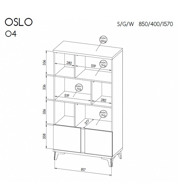 Zestaw biało-brązowych mebli do salonu Oslo E