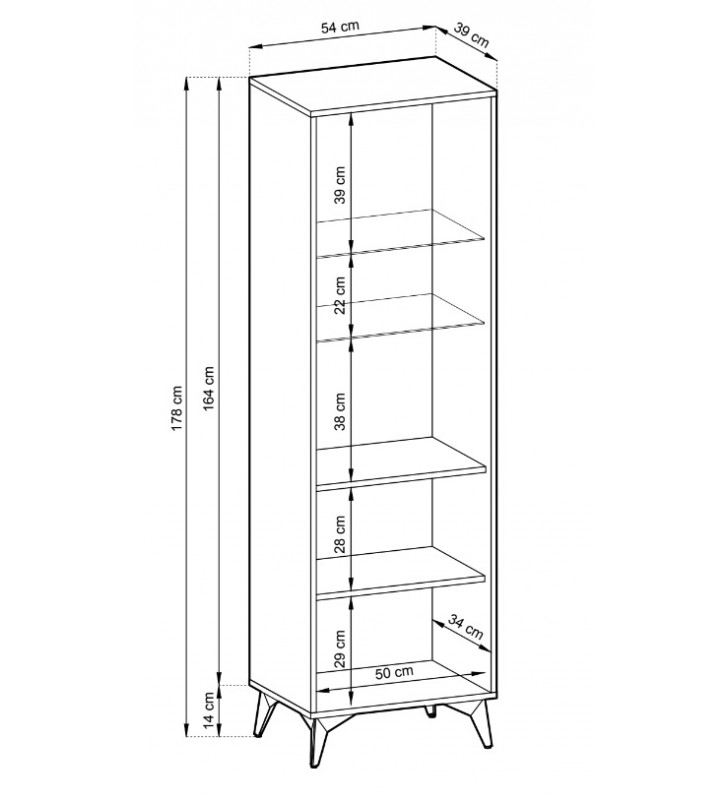 Czarno-brązowa witryna do salonu Diamond W-54