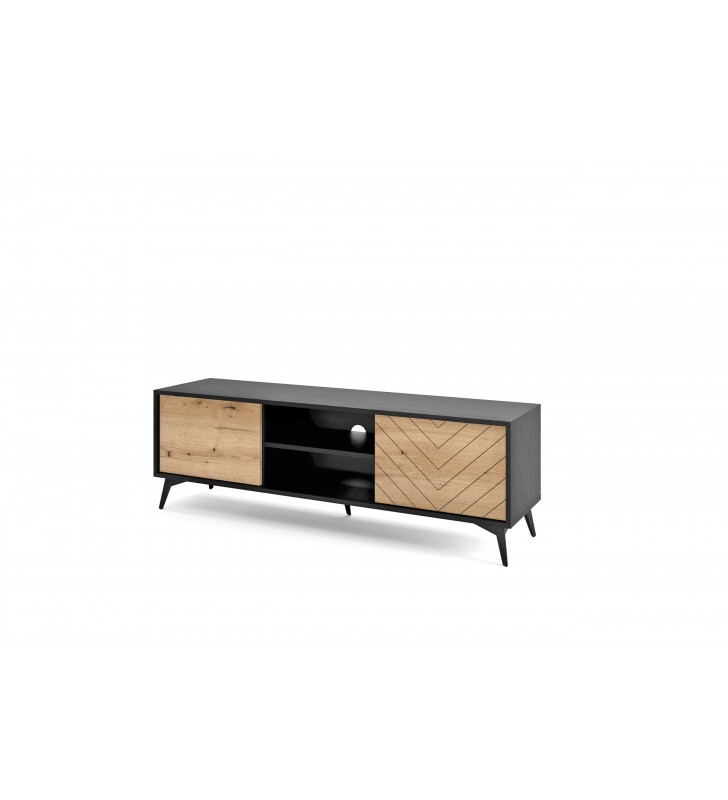 Czarno-brązowy stolik RTV Diamond RTV-154